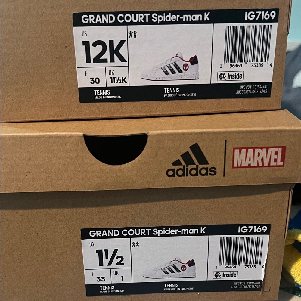 adidas Kids Grand Court Spider-Man Sneakers - White and Black